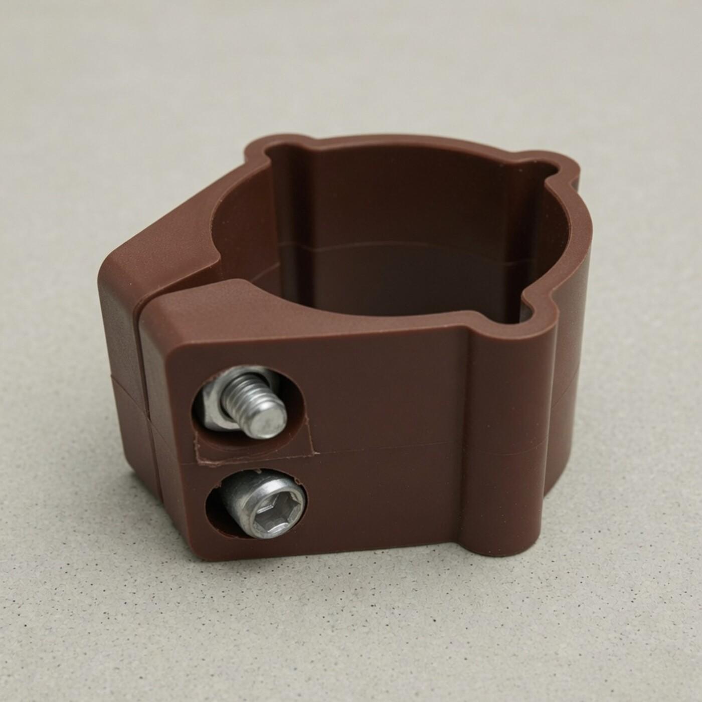 Plastic fixing clamp RAL 8017
